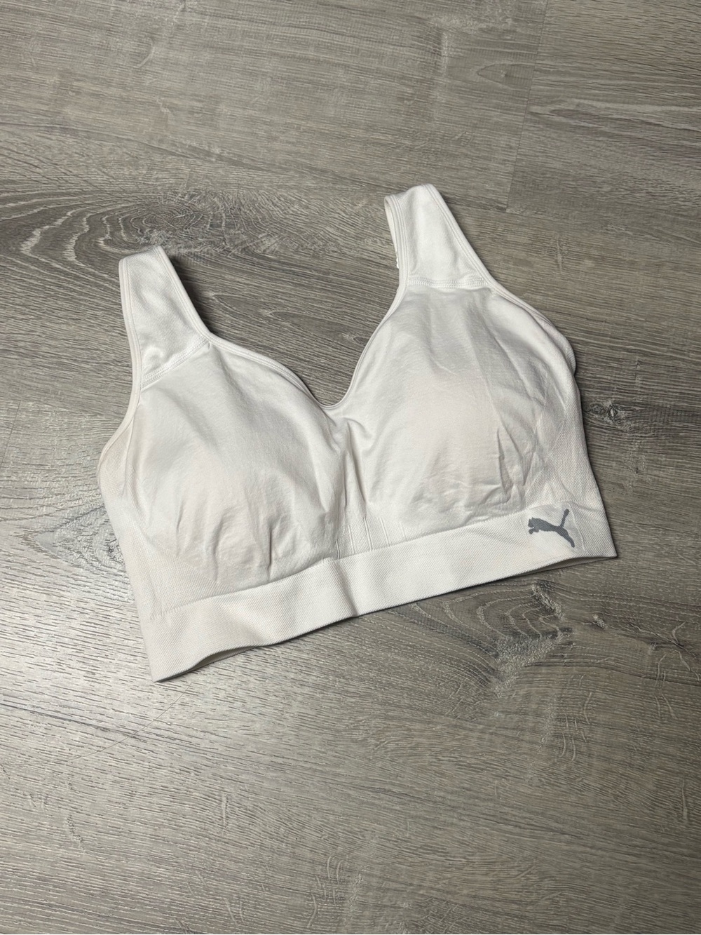 Puma White Padded Sports Bra